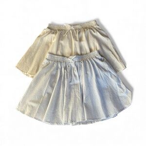 Art Class Girls Stripe Skirt Skort Bundle Blue And Yellow Size XL 14 Elastic